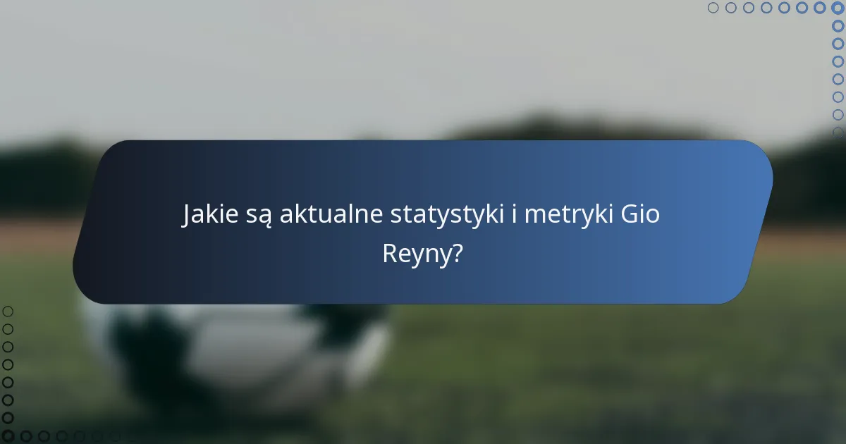 Jakie są aktualne statystyki i metryki Gio Reyny?