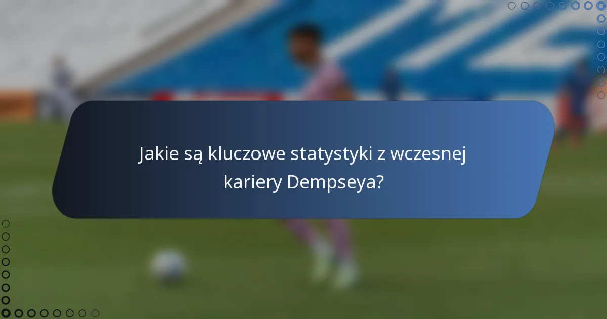 Jakie są kluczowe statystyki z wczesnej kariery Dempseya?